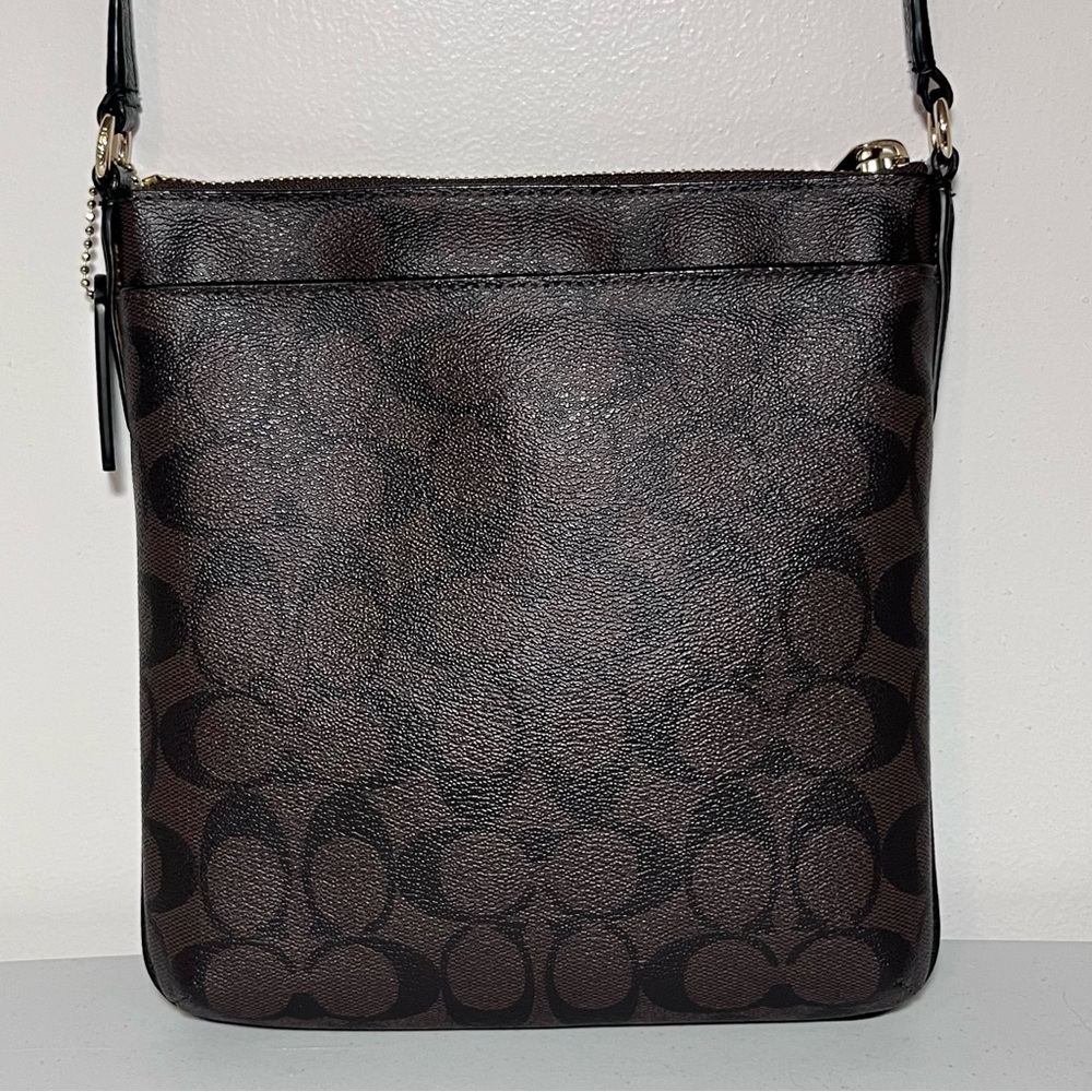 NWOT Coach North South Crossbody in Signature Brown/ Black - Picture 3 of 13